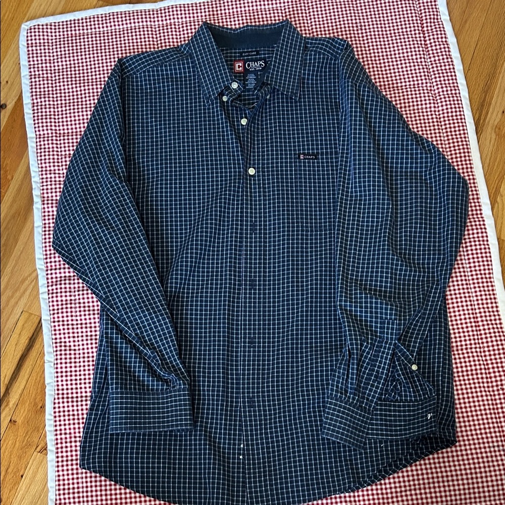 Chaps Blue Plaid Casual Shirt